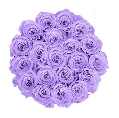 Medium White Box with Lavender Roses