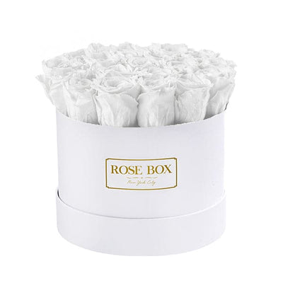 Medium White Box with Pure White Roses