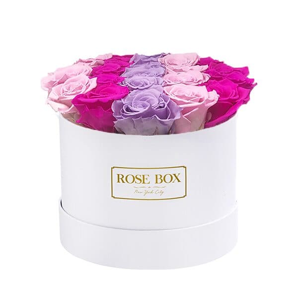 Medium Box with Rainbow Roses