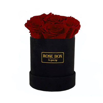 Mini Black Box with Red Wine Roses