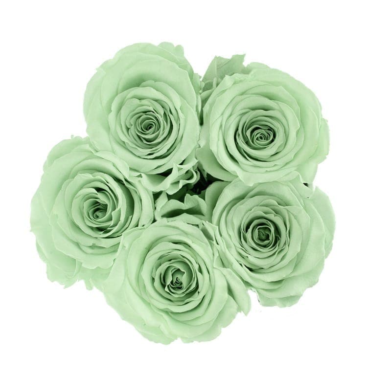 Mini White Box with Light Green Roses