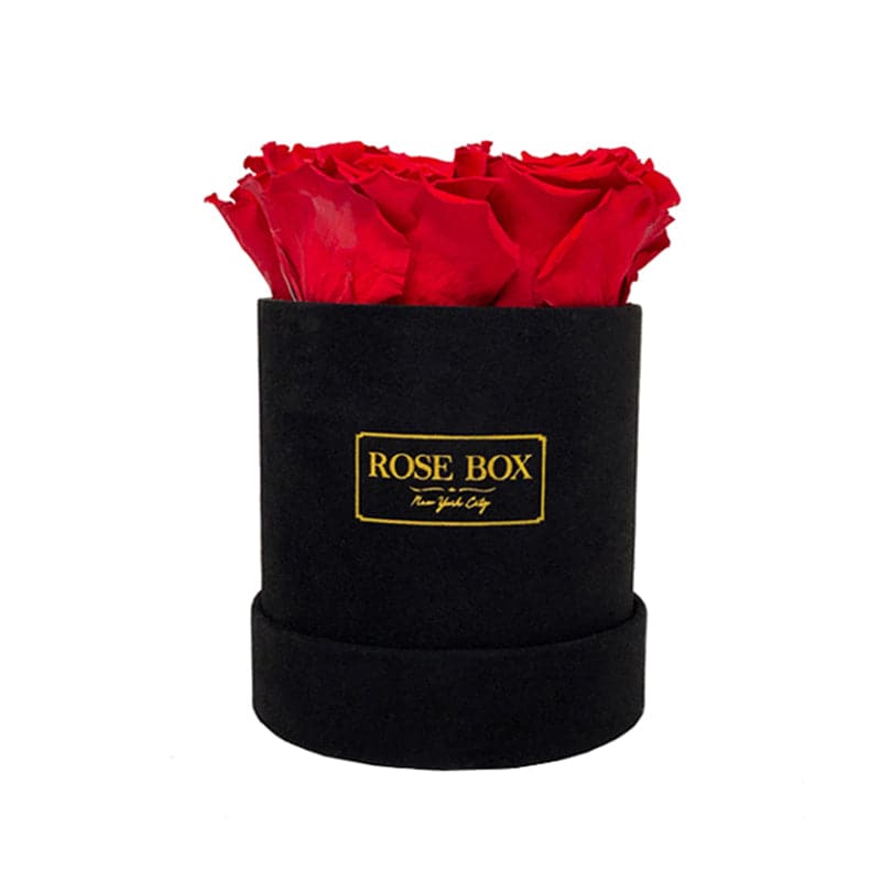 Mini Black Box with Red Flame Roses