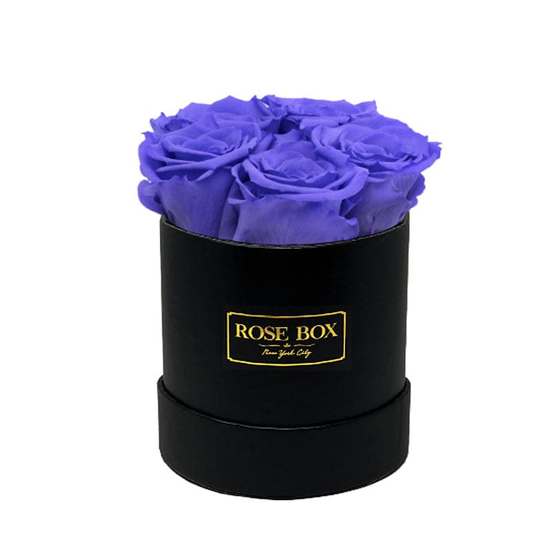 Mini Black Box with Spring Purple Roses