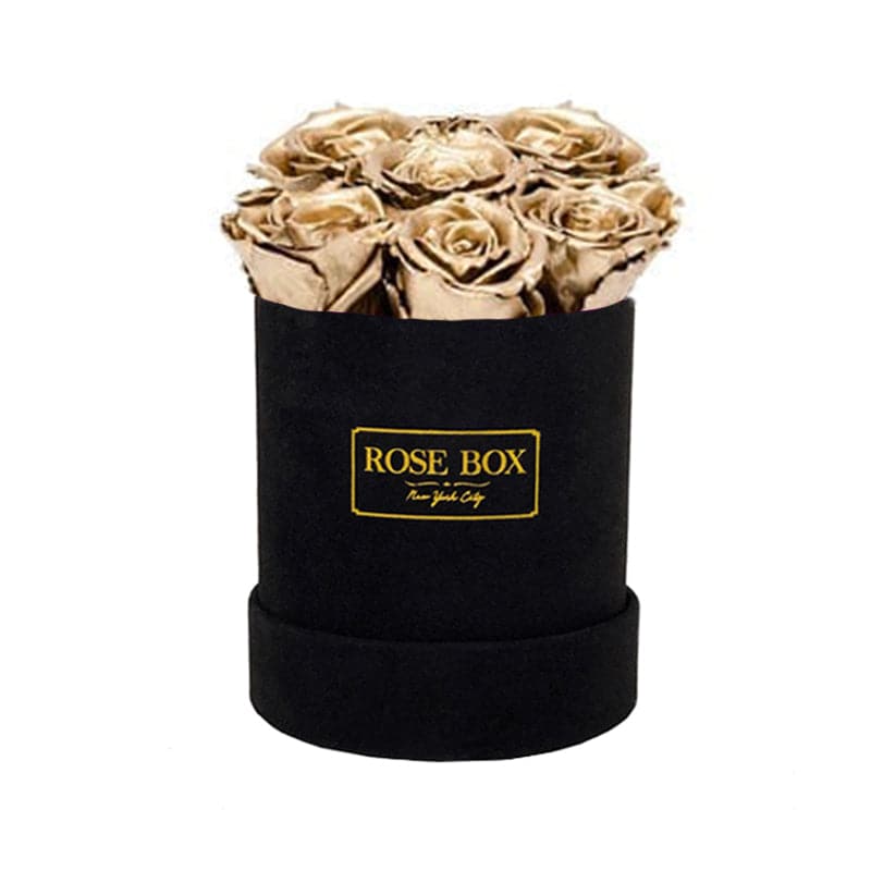 Mini Black Box with Gold Roses