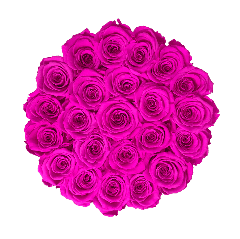 Medium Black Box with Neon Pink Roses