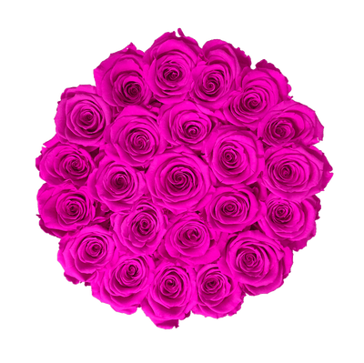 Medium Black Box with Neon Pink Roses