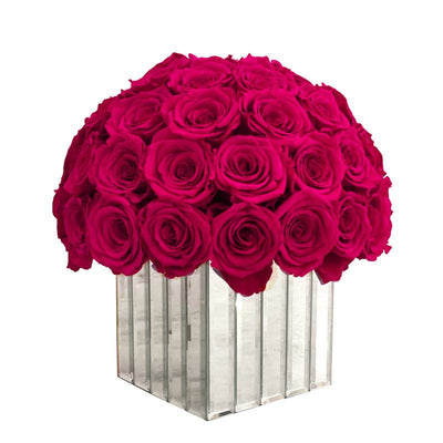 Modern Premium Half Ball with Ruby Pink Roses