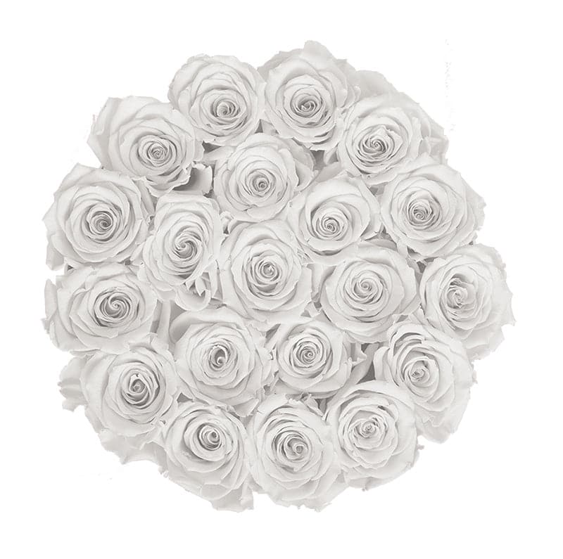 Medium Black Box with Pure White Roses (Voucher Special)