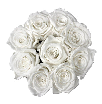 Small Gray Box with Pure White Roses