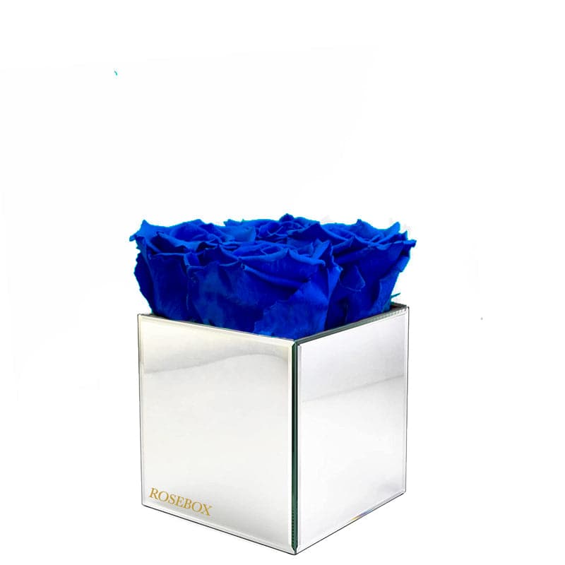 Mini Mirror Centerpiece with Night Blue Roses