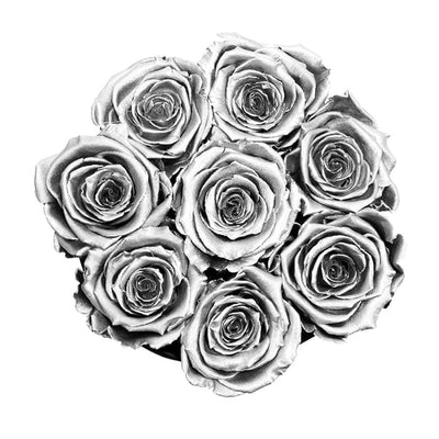 Small White Box with Silver Roses