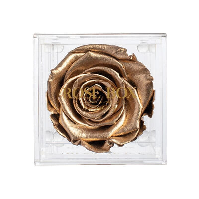 Single Gold Rose Jewelry Box