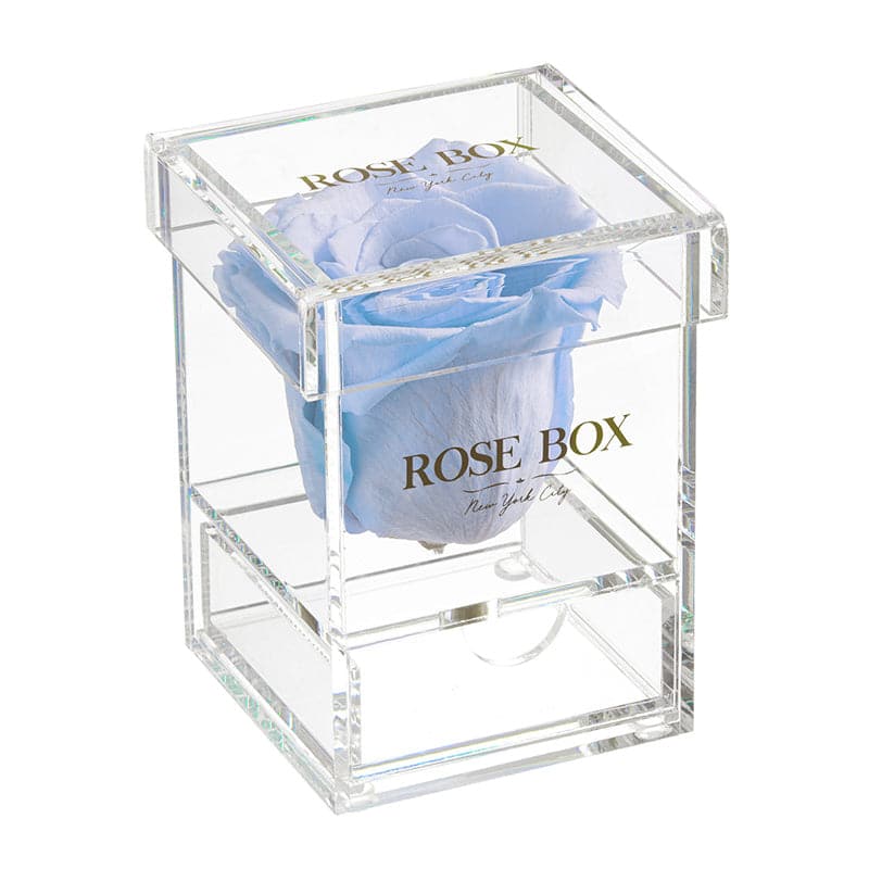 Single Light Blue Rose Jewelry Box