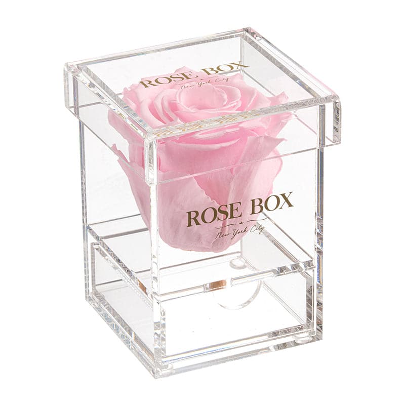 Single Light Pink Rose Jewelry Box