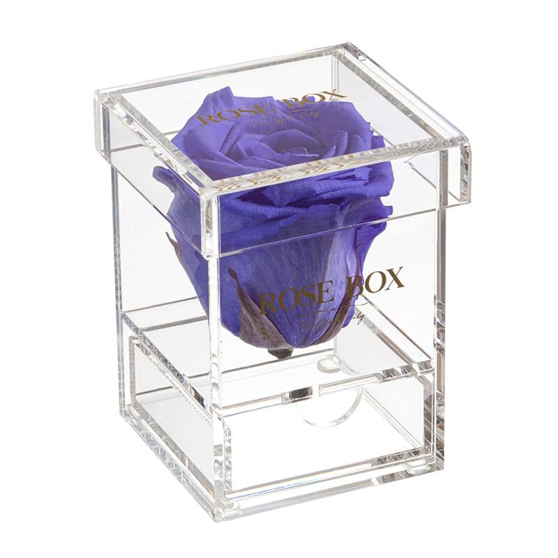 Single Spring Purple Rose Jewelry Box