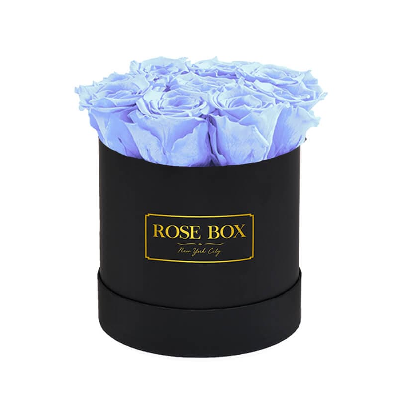 Small Black Box with Violet Roses
