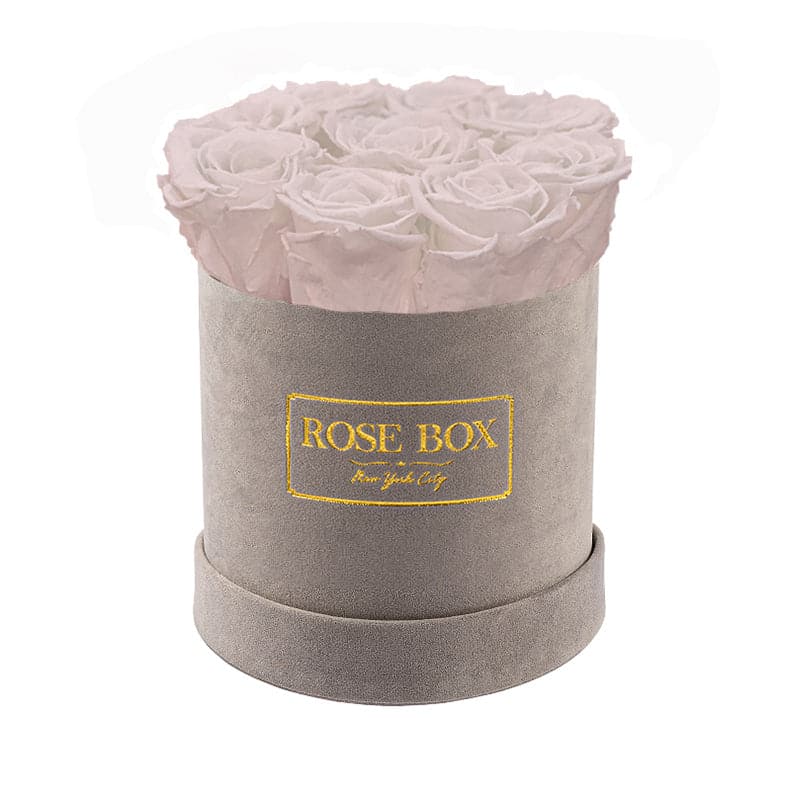 Small Gray Box with Ivory White Roses