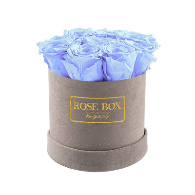 Small Gray Box with Violet Roses