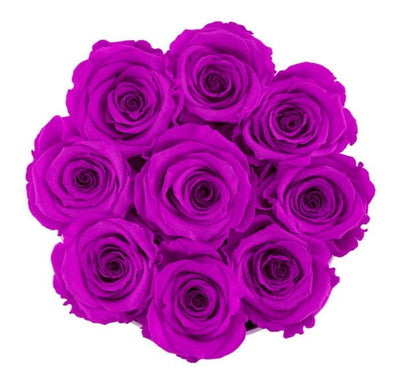 Small Pink Box with Royal Purple Roses (Voucher Special)