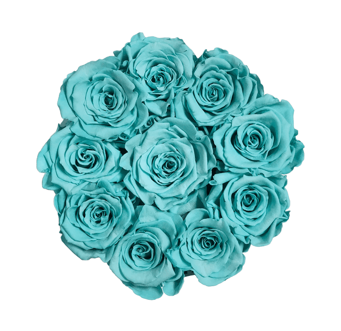 Small White Box with Turquoise Roses (Voucher Special)