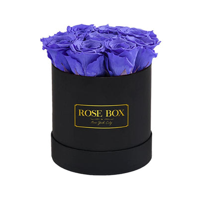 Small Black Box with Spring Purple Roses (Voucher Special)