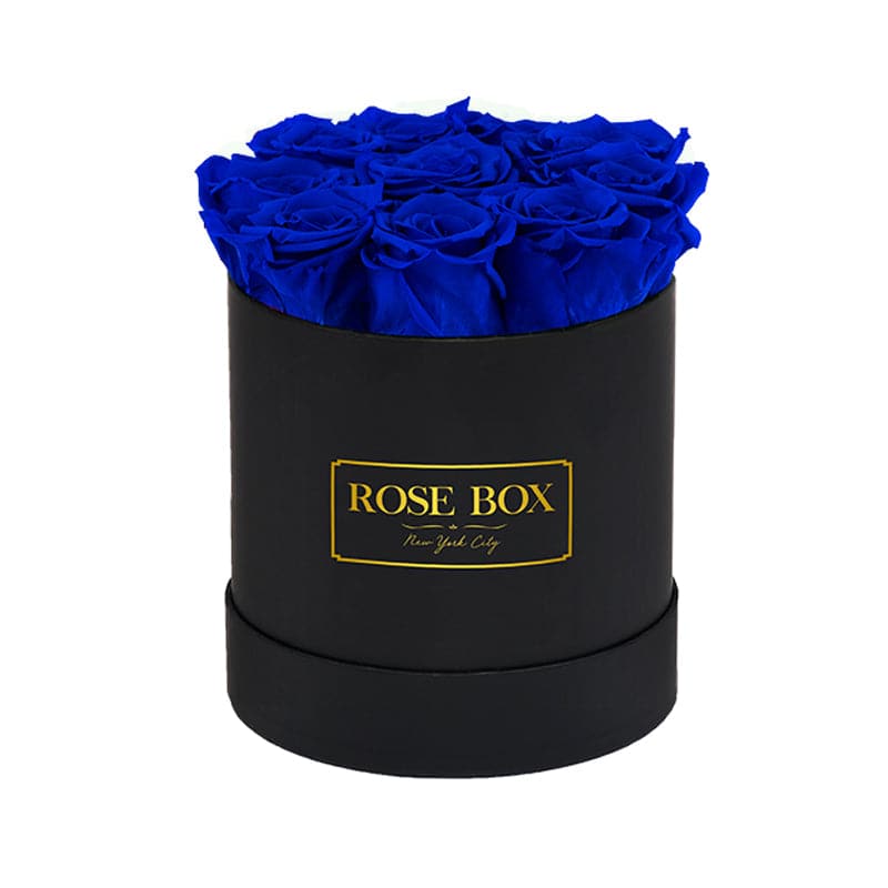 Small Black Box with Night Blue Roses