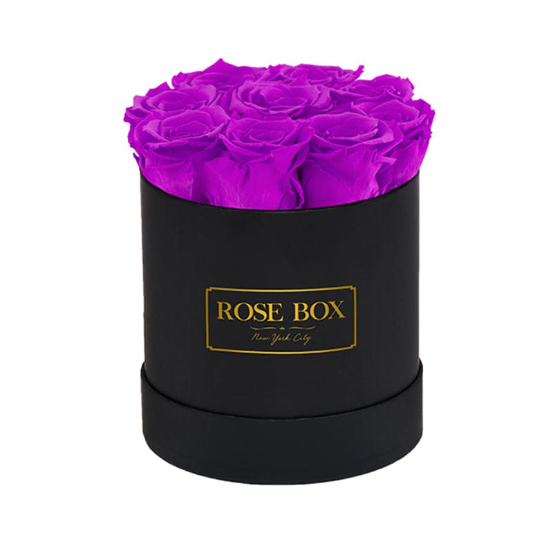 Small Black Box with Royal Purple Roses (Voucher Special)