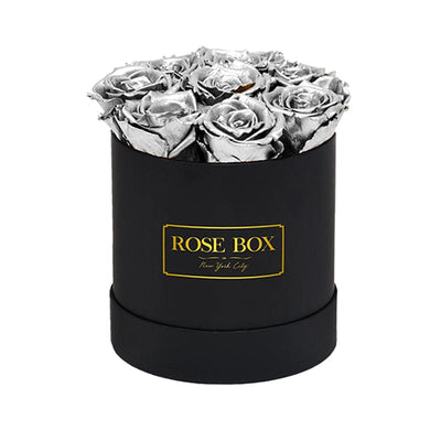 Small Black Box with Silver Roses