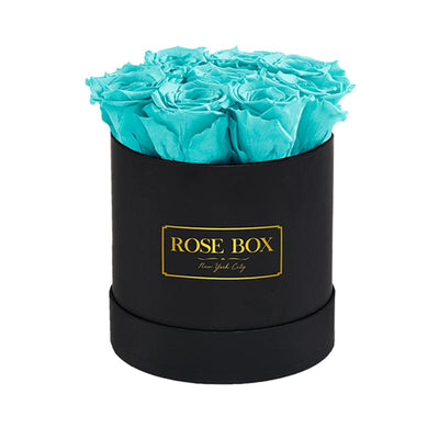 Small Black Box with Turquoise Roses