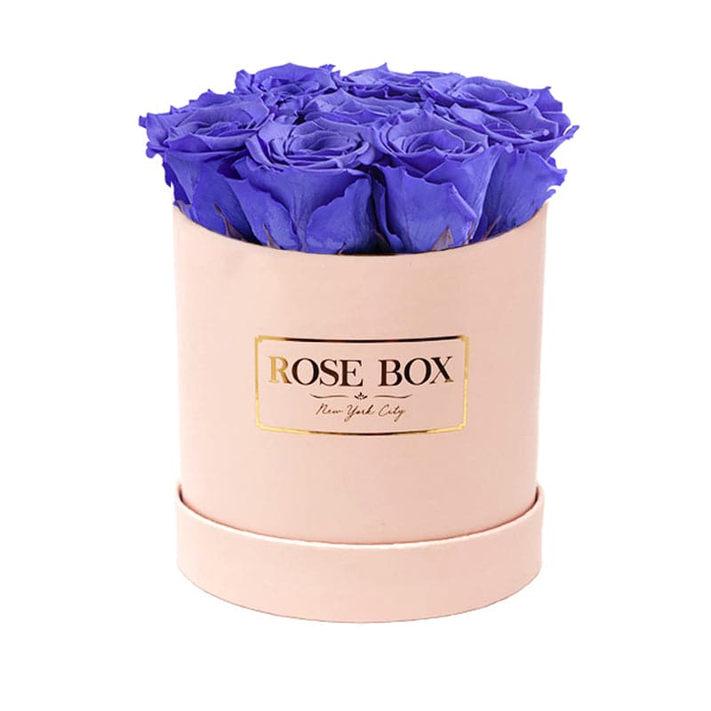 Small Pink Box with Spring Purple Roses (Voucher Special)