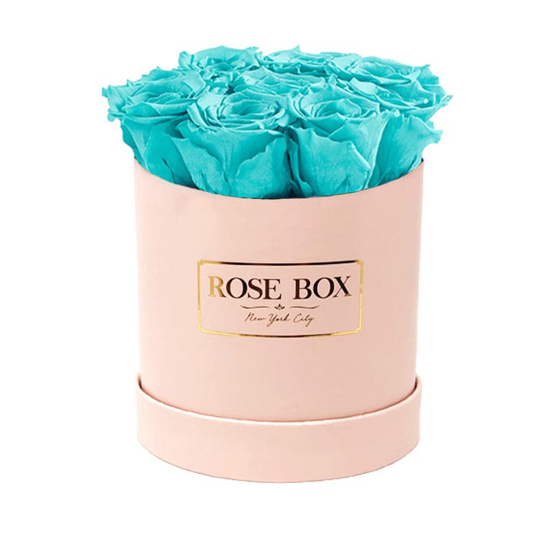 Small Pink Box with Turquoise Roses (Voucher Special)
