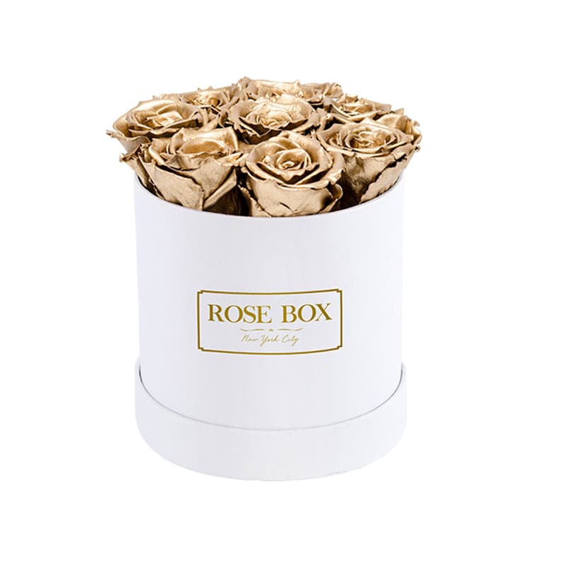 Small White Box with Gold Roses (Voucher Special)