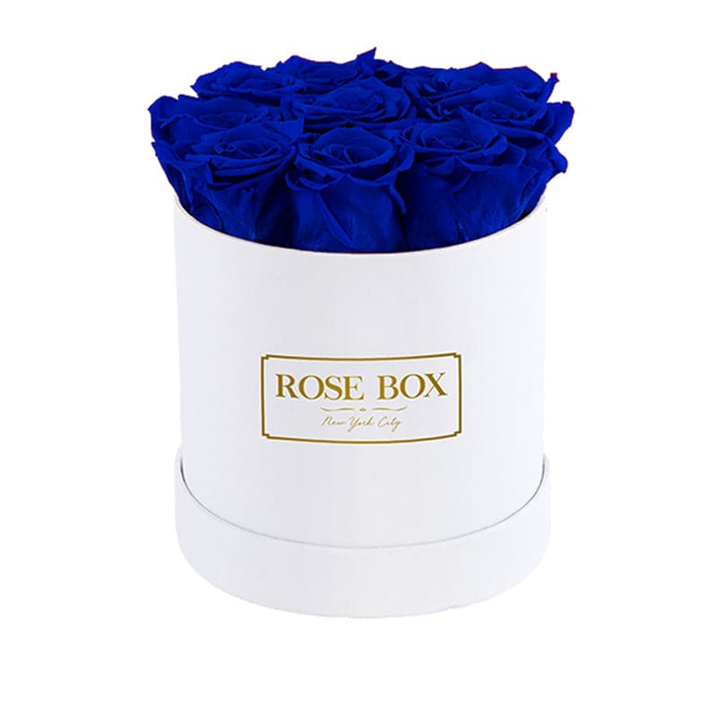 Small White Box with Night Blue Roses (Voucher Special)