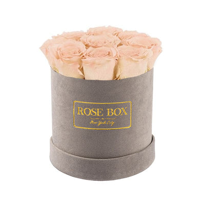 Small Gray Box with Sorbet Peach Roses