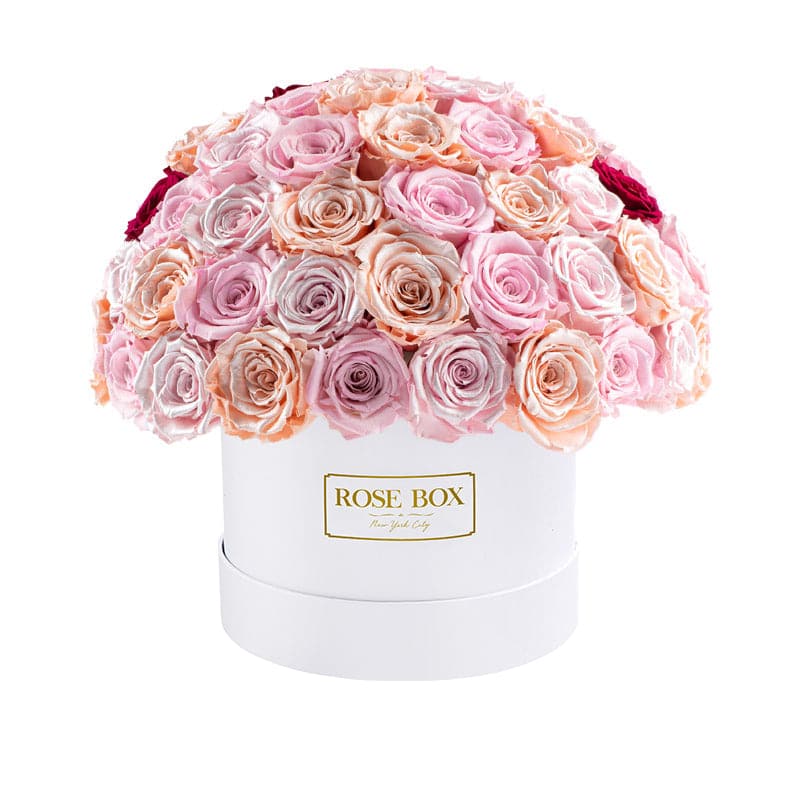 Custom Extra Large Box with Half Ball of 80 Roses (Voucher Special)