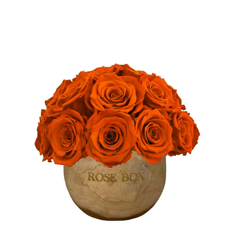 Wooden Dream with Autumnal Orange Roses