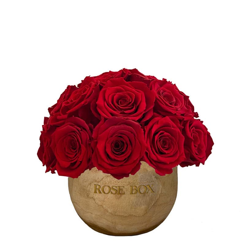 Wooden Dream with Red Flame Roses