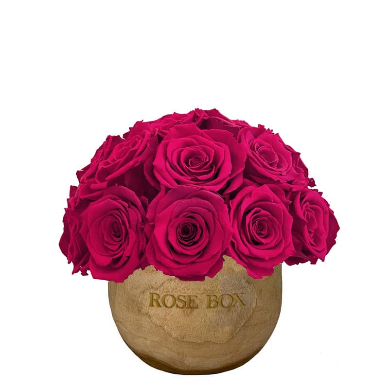 Wooden Dream with Ruby Pink Roses
