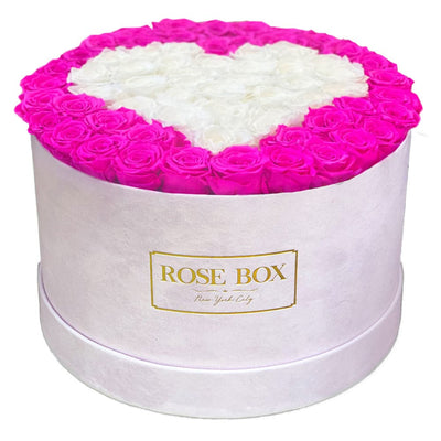 Extra Large Pink Box with Neon Pink & Pure White Heart